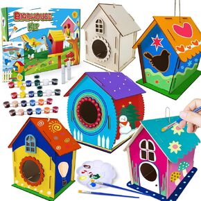 Heyzeibo 2Pack Birdhouse Kit, Craft Kits for Kids to Build and Paint Bird House, Easter DIY Wooden Arts and Crafts for Girls Boys Toddler