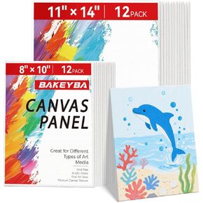 Canvas Boards 5x7, 8x10 Inch 24 Pack Small Painting Canvas for Kids- 100% Cotton Primed for Beginners, Acrylic Paint
