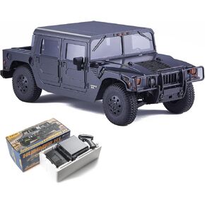 FMS 1/12 HMMWV H1 RC Crawler, 2/4WD Switch Off-Road RC Model Car, Remote Control Cars with 2 Speed Transmission, 20pcs LED Lights for Adults, RS (Yellow)