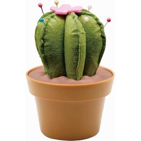 Cactus-Shaped Pin Cushion in a Pot with Included Sewing Notions | Magnetic Pin Holder | Cute Décor for Sewing Desks | Perfect Gift for Quilters, Sewers, Applique & Patchwork Crafters