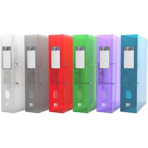 Oxford A4 Lever Arch Files, 6 Pack Assorted Colour Plastic Translucent Folders
