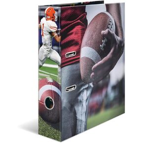 HERMA A4 Lever Arch File American Football, Pack of 5, 70mm Spine, Heavy Duty Folder with Sport Motif, Glossy Finish & Inner Print, Kids Ring Binder, Archiving Folder & Storage File Organizer