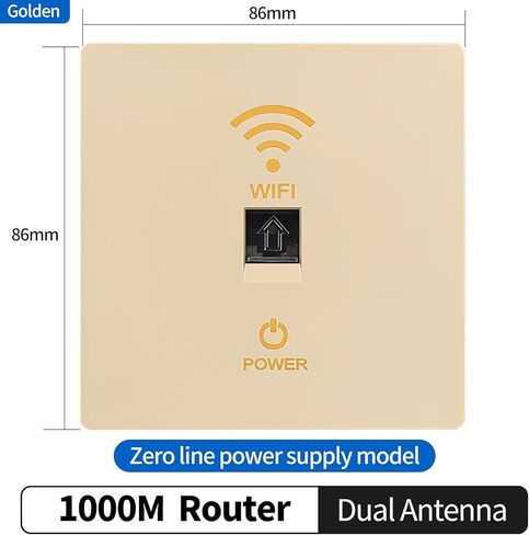 110V 220V WALL - جهاز توجيه WIFI ذكي مثبت - 1000 ميغابت في الثانية - سرعة AP مع وظيفة الترحيل (أسود) in Kuwait