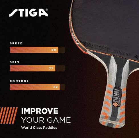 مجداف STIGA Phoenix Ping Pong - شفرة خفيفة للغاية مكونة من 5 طبقات - إسفنجة معتمدة للبطولة مقاس 2 مم - مقبض متوهج لتعزيز التحكم - مضرب تنس طاولة تنافسي للمتعة العائلية in Saudi Arabia