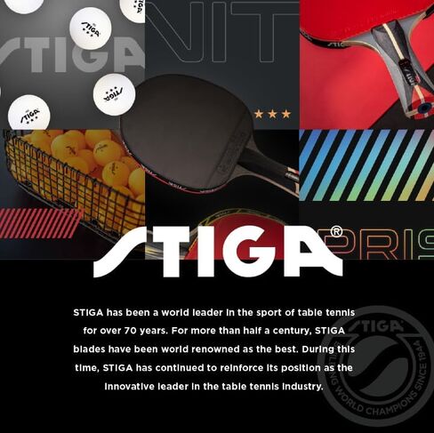 مجداف STIGA Phoenix Ping Pong - شفرة خفيفة للغاية مكونة من 5 طبقات - إسفنجة معتمدة للبطولة مقاس 2 مم - مقبض متوهج لتعزيز التحكم - مضرب تنس طاولة تنافسي للمتعة العائلية in Kuwait