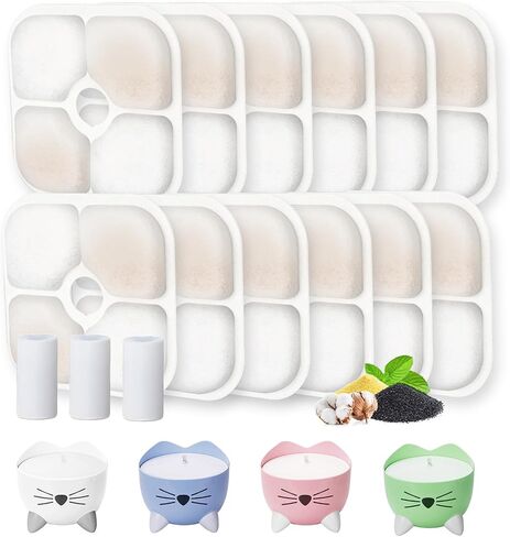 مرشح نافورة ماء Cat ، مرشحات نافورة Cat استبدال Pixi Pet Water Fountain ، 12 Pack Pet Fountain Filter ، 3 خراطيم المضخة in Kuwait