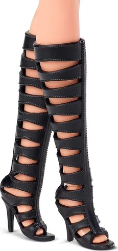 Barbie Basics Model 02 Collector Doll with Blonde Hair, Black Mini Dress & Gladiator Boots, Universal-fit Fashions, Posable Body & Swappable Doll Head in Saudi Arabia