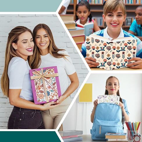 أغلفة الكتب القابلة للتعديل للورق الغلاف ، واقي غلاف كتاب القماش القابل للغسل مع إشارة مرجعية ، وغطاء كتاب مزدوج الأزهار الثابتة للاشتعال لعشاق الكتاب المقدس هدية in Kuwait