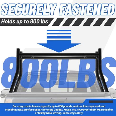 KUAFU Truck Ladder Rack Universal Adjustable Pick-Up Truck Bed Two-Bar Cargo Rack 1,000 lbs Capacity for Lumber, Ladder, Kayak in Saudi Arabia