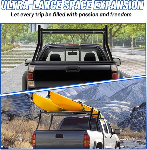 KUAFU Truck Ladder Rack Universal Adjustable Pick-Up Truck Bed Two-Bar Cargo Rack 1,000 lbs Capacity for Lumber, Ladder, Kayak in Saudi Arabia