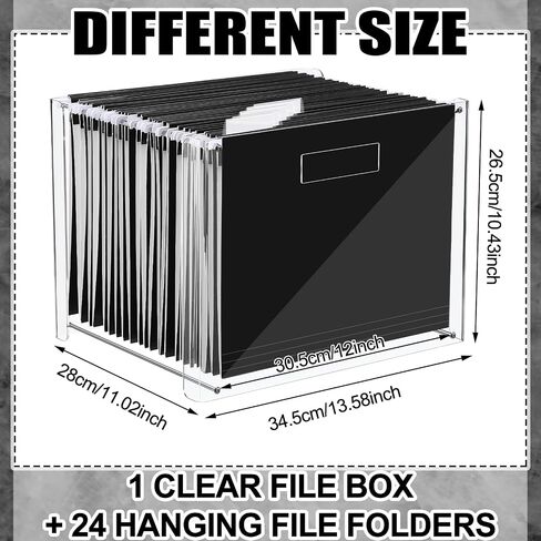 24 Hanging File Folder with Acrylic Organizer for Letter/a4 Size Desktop Clear File Storage Box with Handles for Home Work Office Use(Macaroon,Classic) in Saudi Arabia
