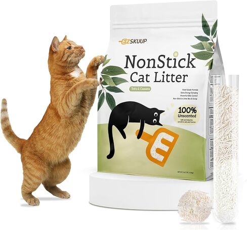 Non-Stick Ultra Clumping Cassava & Tofu Cat Litter, Odor Control Low Tracking Kitty Litter Pellets, Plant-Base Natural Ingredients Cat-Litter, 9 lbs X 1 Pack in Saudi Arabia
