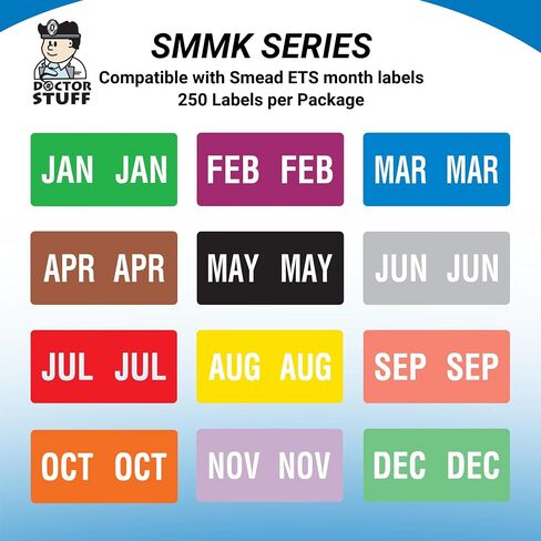 Doctor Stuff - File Folder Month Labels, July, Compatible with Smead SMMK Series Stickers, Red, 1/2" x 1", 250/Pack in Saudi Arabia
