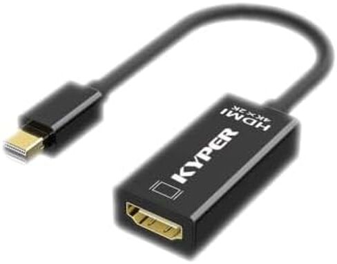 USKyper-4777 حزمة واحدة من منفذ عرض صغير مطلي بالذهب 4K إلى HDMI محول Mini DP متوافق مع Thunderbolt MacBook Pro وMacBook Air وMac Mini وMicrosoft Surface Pro 3/4 (1، أبيض) in Kuwait