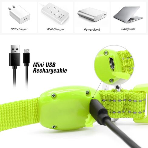 Visinite Light Up Dog Collars for Small Dogs,LED Dog Collar Light Rechargeable,Fully Adjustable Lighted Dog Collar,Glow in The Dark Dog Collars with Dog Lights for Night Walking,Green in Saudi Arabia