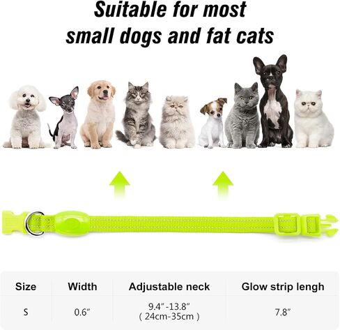 Visinite Light Up Dog Collars for Small Dogs,LED Dog Collar Light Rechargeable,Fully Adjustable Lighted Dog Collar,Glow in The Dark Dog Collars with Dog Lights for Night Walking,Green in Saudi Arabia