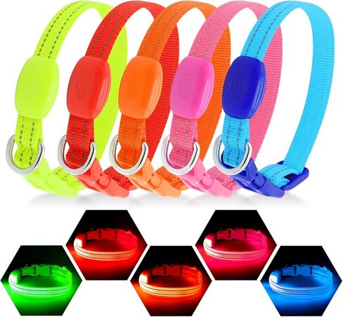Visinite Light Up Dog Collars for Small Dogs,LED Dog Collar Light Rechargeable,Fully Adjustable Lighted Dog Collar,Glow in The Dark Dog Collars with Dog Lights for Night Walking,Green in Saudi Arabia