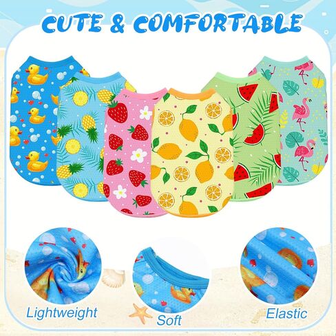 Abbylike 6 Pack Summer Dorts for Dog ، قمصان الكلب المسدود ، والتبريد السريع سريع الجفاف للحيوانات الأليفة ، سترة جرو القطط التنفس ، أعلى دبابة لتدريبات المشي لمسافات طويلة في صيد الحيوانات الأليفة (L) in Kuwait