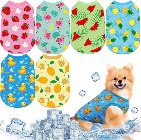Abbylike 6 Pack Summer Dorts for Dog ، قمصان الكلب المسدود ، والتبريد السريع سريع الجفاف للحيوانات الأليفة ، سترة جرو القطط التنفس ، أعلى دبابة لتدريبات المشي لمسافات طويلة في صيد الحيوانات الأليفة (L) in Kuwait