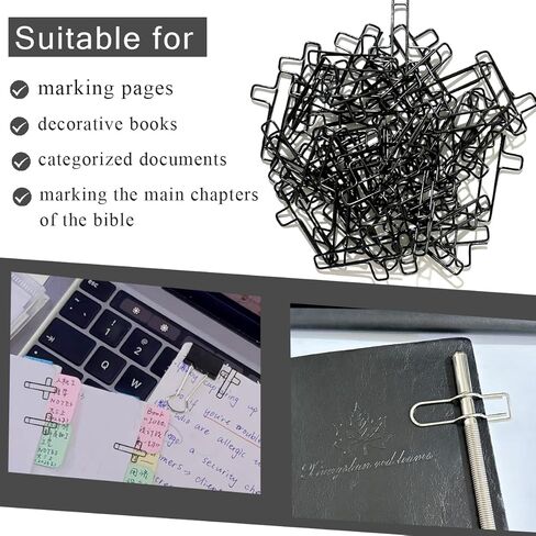 Christian Bible Study Supplies - 50 Cross Paper Clips, 2 Pen Holders, Rust-Resistant Metal, Gift for Church, Sunday School in Kuwait