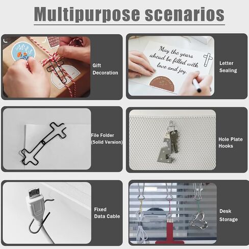 Christian Bible Study Supplies - 50 Cross Paper Clips, 2 Pen Holders, Rust-Resistant Metal, Gift for Church, Sunday School in Kuwait