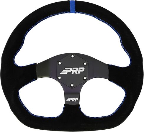 مقاعد PRP على الطرق الوعرة UTV Comp-R عجلة قيادة مسطحة، ألومنيوم عالي القوة مع قبضة من جلد الغزال، نمط مسمار 6 نقاط، قطر 13 بوصة × 1.5 بوصة طبق عميق (أسود) in Kuwait