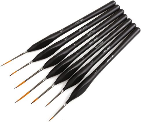 Hbjwov 7pcs خطاف صغير خطاف القلم ألوان مائية مجموعة فرشاة الرسم اللوحة زيت غواش اللوحات الفنية (د) in Kuwait