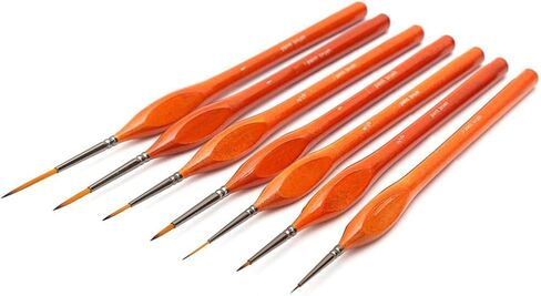 Hbjwov 7pcs خطاف صغير خطاف القلم ألوان مائية مجموعة فرشاة الرسم اللوحة زيت غواش اللوحات الفنية (د) in Kuwait