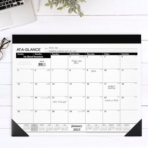 AT-A-GLANCE 2025 Desk Calendar, Monthly, Desk Pad, 21-3/4" x 17", Standard (SK220025) in Saudi Arabia