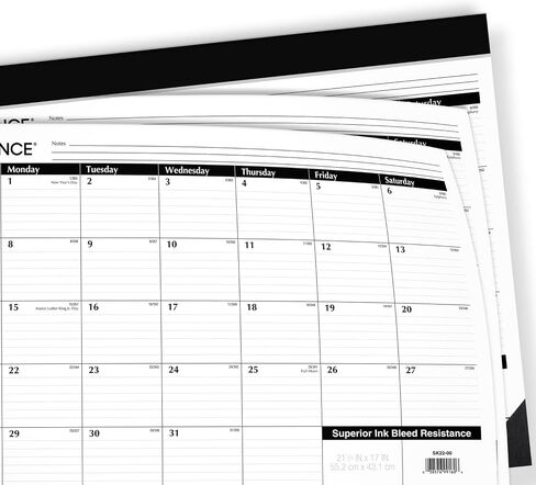 AT-A-GLANCE 2025 Desk Calendar, Monthly, Desk Pad, 21-3/4" x 17", Standard (SK220025) in Saudi Arabia