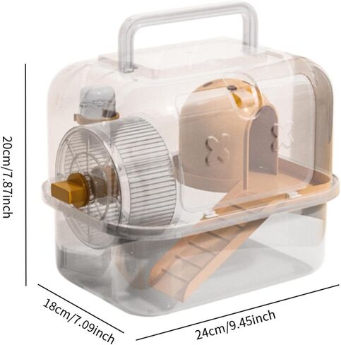 Guinea Pig Travel Hamster Carrier Cage Outdoor Small Pets Breathable Portable for Hedgehog Squirrel Gerbil Dwarf Hamster Mice, Orange, Style A in Kuwait