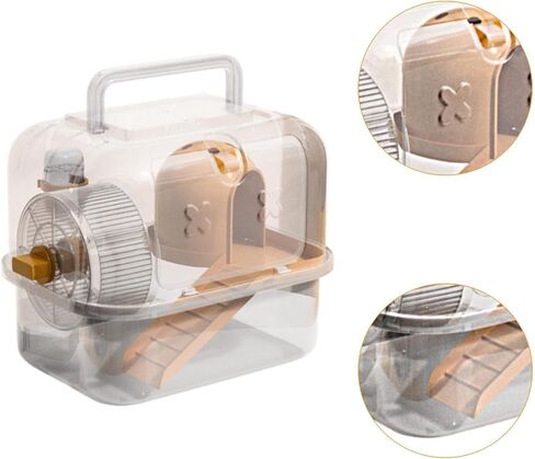 Guinea Pig Travel Hamster Carrier Cage Outdoor Small Pets Breathable Portable for Hedgehog Squirrel Gerbil Dwarf Hamster Mice, Orange, Style A in Kuwait