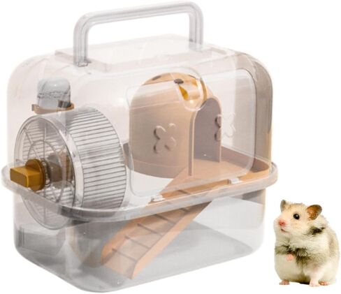 Guinea Pig Travel Hamster Carrier Cage Outdoor Small Pets Breathable Portable for Hedgehog Squirrel Gerbil Dwarf Hamster Mice, Orange, Style A in Kuwait