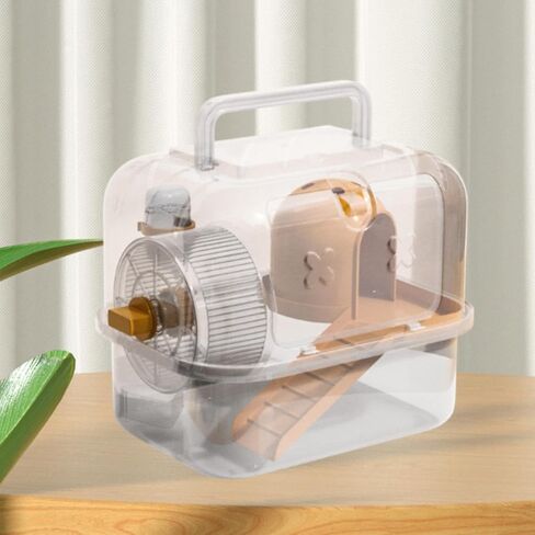 Guinea Pig Travel Hamster Carrier Cage Outdoor Small Pets Breathable Portable for Hedgehog Squirrel Gerbil Dwarf Hamster Mice, Orange, Style A in Kuwait