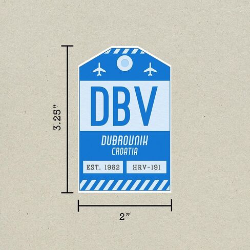 DBV Dubrovnik Croatia Luggage Tag Sticker/Airport Code Pastage Pagic/Travelible Travel Decor in Saudi Arabia