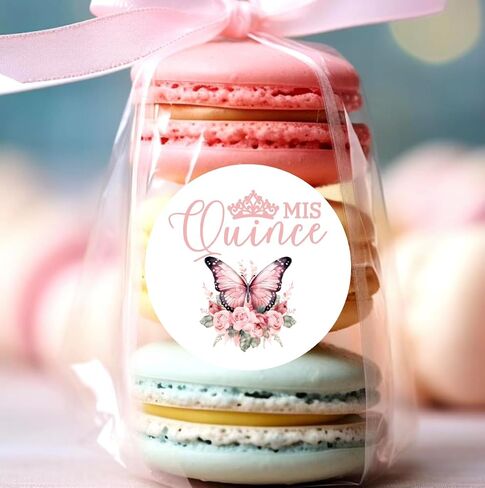 Mis Quince Anos - Quinceanera Sweet 15 Birthday Party Circle Sticker - مجموعة من 40 ملصقًا - 2 بوصة جولة in Saudi Arabia