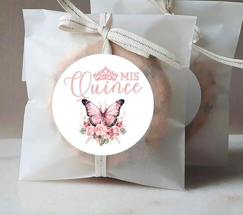 Mis Quince Anos - Quinceanera Sweet 15 Birthday Party Circle Sticker - مجموعة من 40 ملصقًا - 2 بوصة جولة in Saudi Arabia