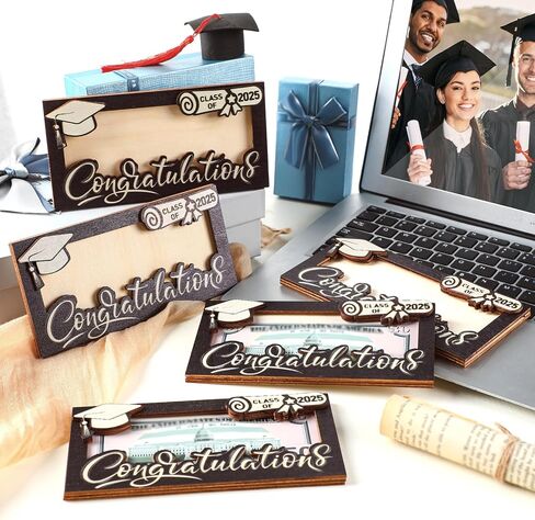 ReliThick 6 Pcs 2025 Graduation Personalized Money Holder Gift Cash Holder Grad Party Favors Wood Money Decor for Graduation in Saudi Arabia