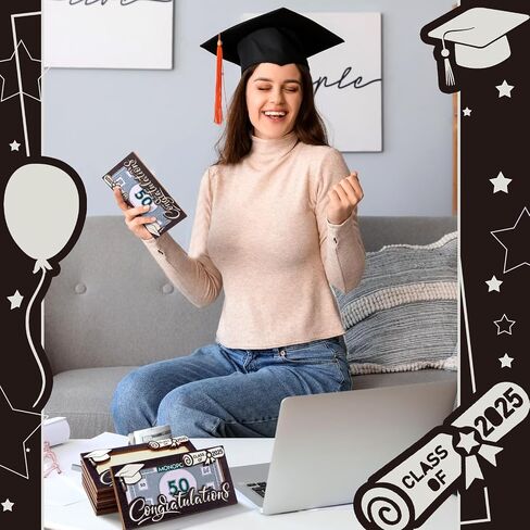 ReliThick 6 Pcs 2025 Graduation Personalized Money Holder Gift Cash Holder Grad Party Favors Wood Money Decor for Graduation in Saudi Arabia