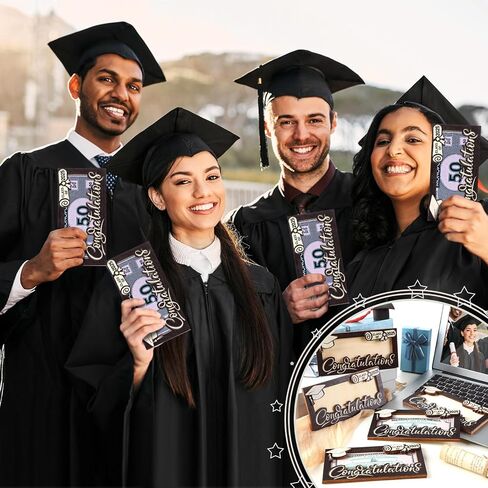 ReliThick 6 Pcs 2025 Graduation Personalized Money Holder Gift Cash Holder Grad Party Favors Wood Money Decor for Graduation in Saudi Arabia