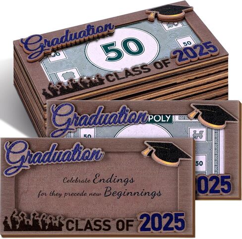 ReliThick 6 Pcs 2025 Graduation Personalized Money Holder Gift Cash Holder Grad Party Favors Wood Money Decor for Graduation in Saudi Arabia