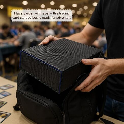 Trading Card Storage Box (3000+ Cards Capacity) – Magnetic MTG Deck Box, Waterproof PU Leather, Thickened Material – Includes 24 Dividers, 4 Card Stands, 6 Cleaning Cloths – Card Box for TCG & YuGiOh in Saudi Arabia