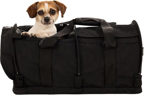 Sturdibag Pro 3.0 Pet Travel Carrier للقطط والكلاب-على الوجهين مع مقاطع السلامة وأشرطة حزام الأمان للسفر للطائرات أو السيارات | كبير ، أسود in Kuwait