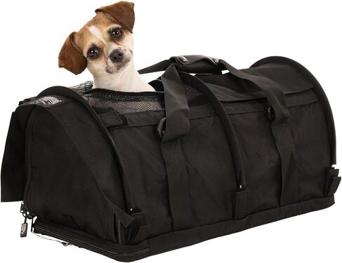 Sturdibag Pro 3.0 Pet Travel Carrier للقطط والكلاب-على الوجهين مع مقاطع السلامة وأشرطة حزام الأمان للسفر للطائرات أو السيارات | كبير ، أسود in Kuwait