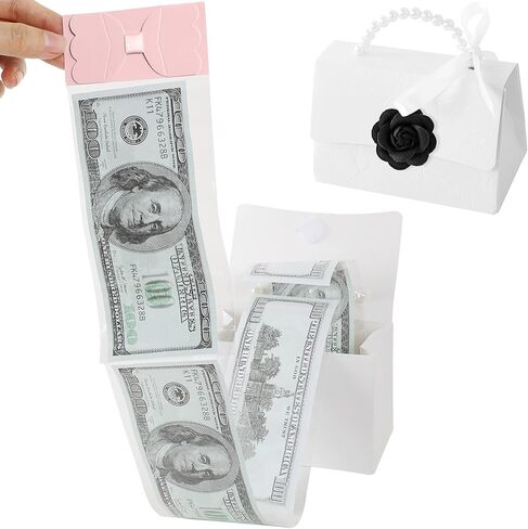 صندوق سحب الأموال نقدًا ، حقائب اليد Mini Rose Box Mini مع 30 جهازًا شفافًا لعيد ميلاد حفلة عيد الميلاد in Kuwait