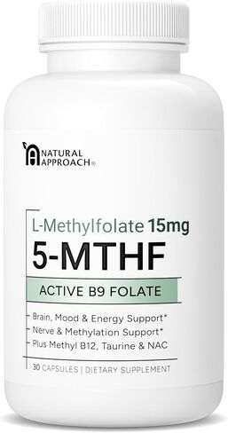 L-Methylfolate 15mg (Bioactive B9 Folate) plus Methyl B12, D3, Taurine & NAC | Professional Strength Active 5-MTHF Supplement | Supports Mood, Nerve Health, Cognition & Methylation* | 60 Capsules in Saudi Arabia