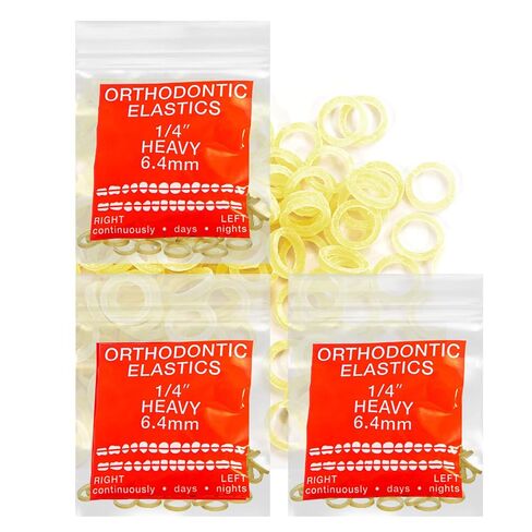 Latex Amber 3 Packs 300 Counts 1/4inch Heavy 6.4mm intraals intaral stands onimedic elastics elastic leastal stands in in us (Heavy ، 1/4inch ، 6.4mm) in Kuwait