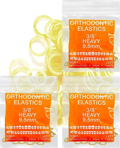 Latex Amber 3 Packs 300 Counts 1/4inch Heavy 6.4mm intraals intaral stands onimedic elastics elastic leastal stands in in us (Heavy ، 1/4inch ، 6.4mm) in Kuwait