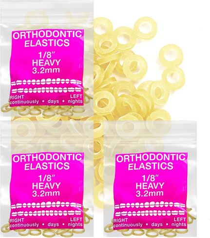 Latex Amber 3 Packs 300 Counts 1/4inch Heavy 6.4mm intraals intaral stands onimedic elastics elastic leastal stands in in us (Heavy ، 1/4inch ، 6.4mm) in Kuwait