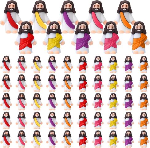 BEMEMO 50 PCS يسوع الصغير يرقى التماثيل التي يلعبها يسوع للاختباء والبحث عن حزب ديني للحزب الكنسي للمدرسة يوم الأحد. in Saudi Arabia